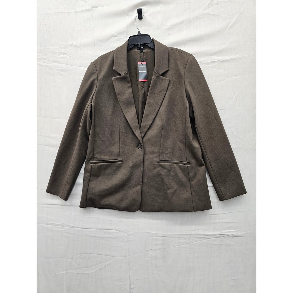Express Womens Brown Single Button Ponte Blazer Jacket EX005833 Size XL NWT